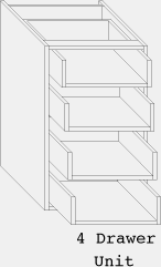 Drawer Units. Metal Sides